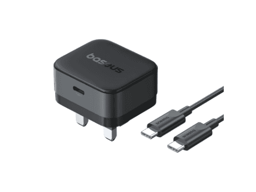 Baseus Palm 20W UK Pin Type-C Fast Charger with Type-c to Type-c 60W Cable - P1011160C113-01