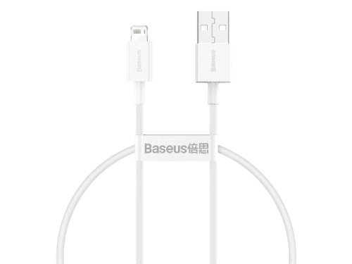 Baseus Superior Series 0.25 Meter Fast Charging Data Cable USB to Lightning 2.4A – White - CALYS-02