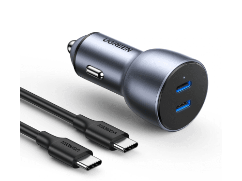 UGREEN 50W Dual Type-C Port PD Fast Car Charger – CD213 - 70594