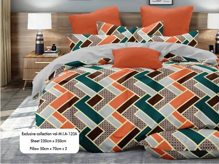 Mia Cotton King Size Bedsheet With 2 Pillow Covers (90 x 100) / MIA 120