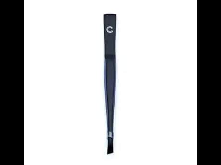 Tweezer - Stainless Steel Matt Black Slant Tip