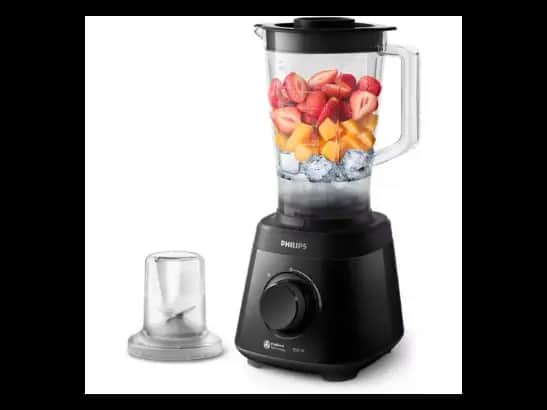 Philips Blender 3000 Series, ProBlend System, 2L Plastic Jar, 550W, 2 Speed Setting + Pulse, Black, HR2141/90