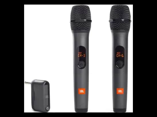 JBL Dual Wireless Microphone MIC-300 UHF Two Wireless Microphone System -  Black