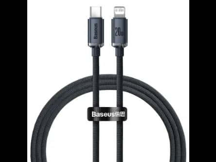 Baseus 1.2m Type-C to Lightning 20W Fast Charging Data Cable-Crystal Shine Series – Blue - CAJY000201