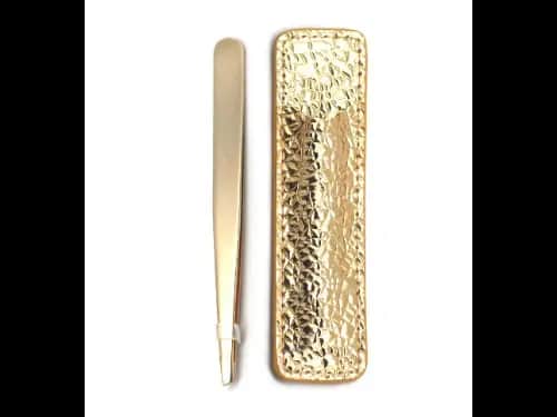 SIGNATURE Gold Slant Tweezers & Case