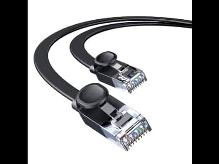 Baseus 2m CAT 6 Cable -High Speed Six types of RJ45 Gigabit Network Cable (flat cable) Black – WKJS000101 - 6 Months Warranty