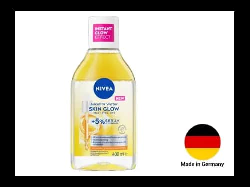 Nivea Skin Glow Serum Infused Micellar Cleansing Water 5% Serum with Vitamins C and E 400ml - GERMANY