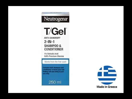 Neutrogena T/Gel Anti-Dandruff 2 in 1 Shampoo and Conditioner 250ml - GREECE