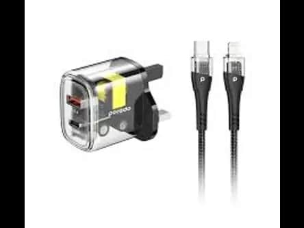 PORODO 20W 18W DUAL PD QC TRANSPARENT ADAPTER OG 90G