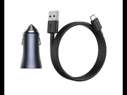 Baseus Golden Contactor Pro QC U+C 40W Car Charger With Type-C to USB Cable