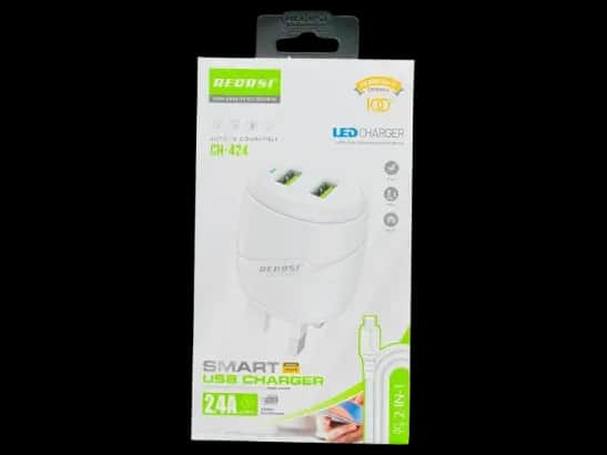 Recrsi CH-24 LED Charger , 2.4A output Adapter 2 in 1