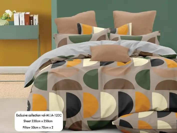 Mia Cotton King Size Bedsheet With 2 Pillow Covers (90 x 100) / MIA 120