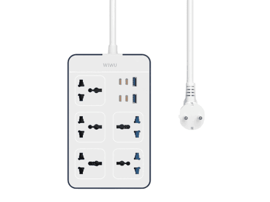 WiWU Wi-S006 2500W GaN 11 in1 Power Strip – White  with 6 Month Warranty