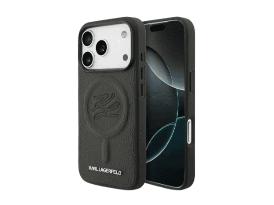 Karl Lagerfeld Magsafe PU Initial Deboosed Case for iPhone 17 Pro – Black