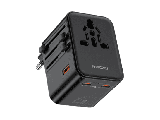 Recci RCG-P10 PD 25W Universal GaN Fast Charger Adapter with 6 Month Warranty