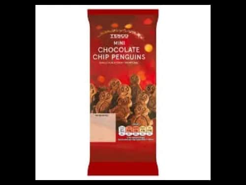 Tesco Mini Chocolate Chip Penguin Biscuits 100G