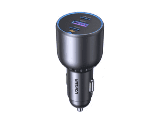 UGREEN 130W Dual Type-C & 1x USB Ports Metal Car Charger – EC705 – 35025 – 1 Year Warranty