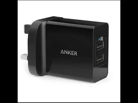 Anker 24W 2-Port USB Charger UK Black with Offline Pack