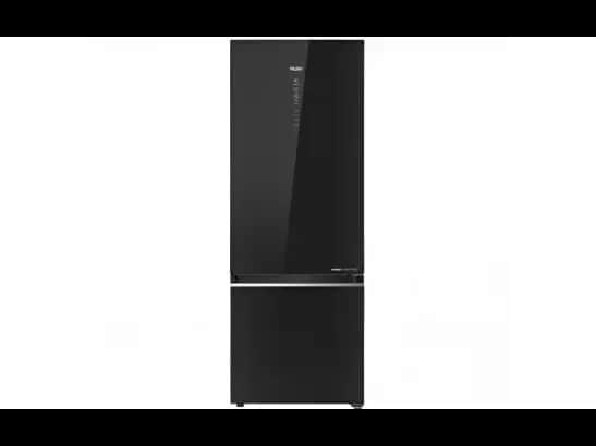 Haier 355L Double Door Inverter Bottom Freezer Refrigerator - Black Glass