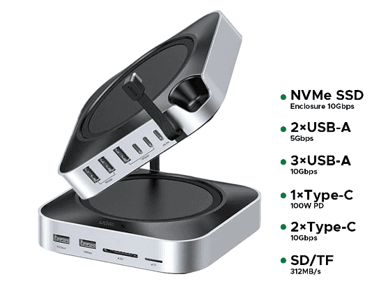 UGREEN 11 – in – 1 Type-C Docking Station (Mac Mini M4 or M4 Pro ) – CM841 – 65487 – 1 Year Warranty