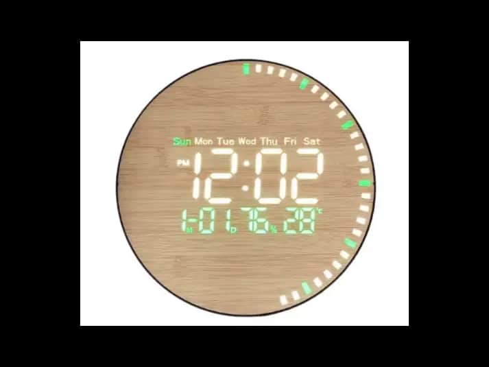 Wall and Table Clock Wooden Green 26cm with Remote Control DS-5823L