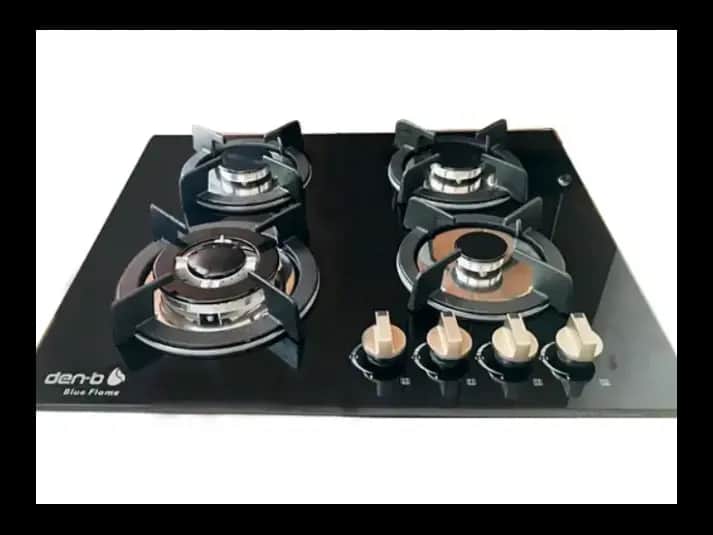 Den-b 4 Burner Black Tempered Glass Cooker Hob
