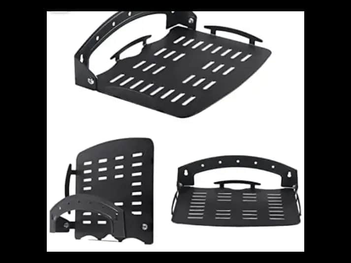 Steel Wall Mount Shelf Bracket for TV Accessories, DVD, PlayStation, Projector WiFi Router, Modem, TV Set Top Box Stand, (LIMITED EDITION BLACK)