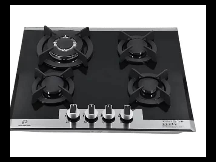 Premium 4 Burner Glass Top Cooker Hob with Flame Failure Device (FFD) Black
