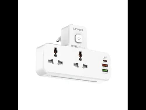 LDNIO SC2311 2 Port with 1 USB-C and 2 USB-A Power Socket UK Plug