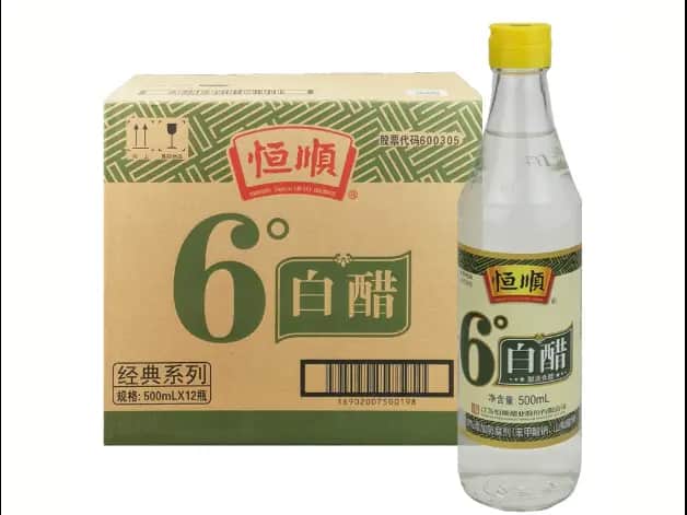 Hengshun 6° White Vinegar 500ml × 12 Bottles