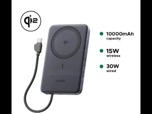 UGREEN 10000mAh 15W Qi2 MagFlow Air Magnetic Power Bank (Space Gray)- PB570 – 75982B – 1 Year Warranty