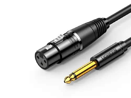UGREEN 2 meter 6.35mm to Cannon Female AV Audio Cable (Black) – AV131 – 20719 – 1 Year Warranty