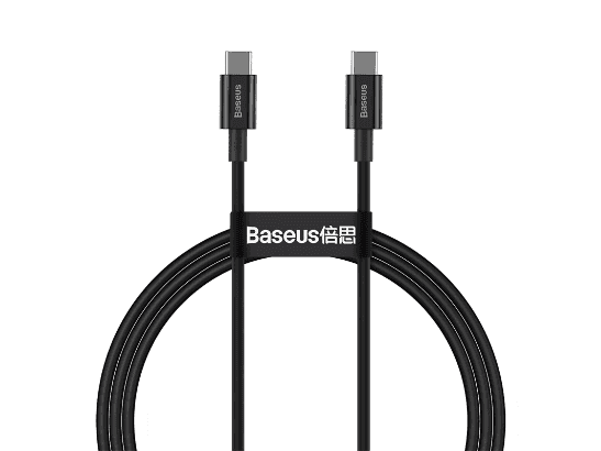 Baseus 1 Meter 100W Superior Series Fast Charging Data Cable Type-C to Type-C Black – 1 Year Warranty