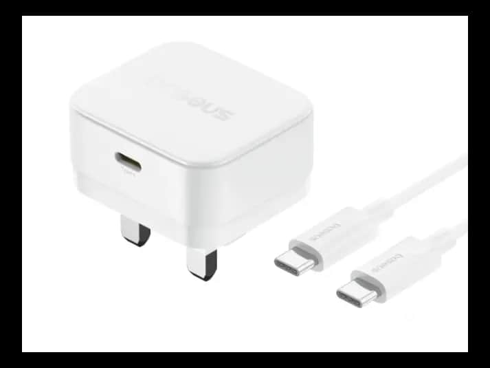 Baseus Palm 20W UK Pin Type-C Fast Charger with Type-c to Type-c 60W Cable- P1011160C213-00