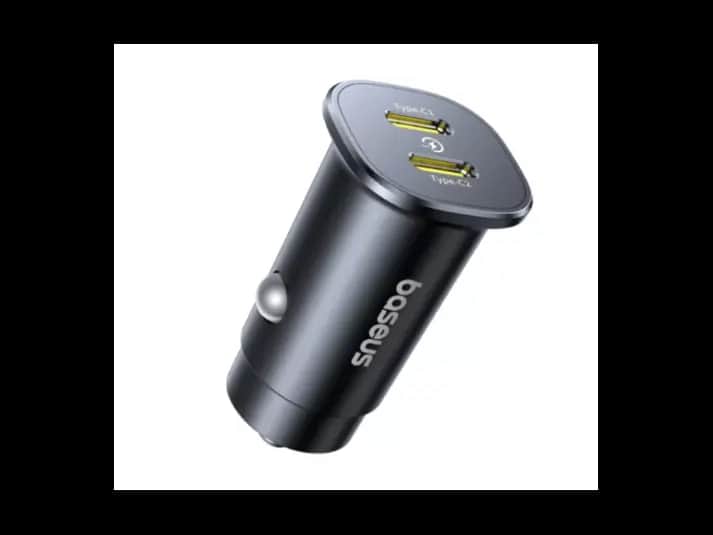 Baseus 30W GoTrip Car Charger – Type-C + Type-C, Cosmic Black (Model: C00072300123-01)