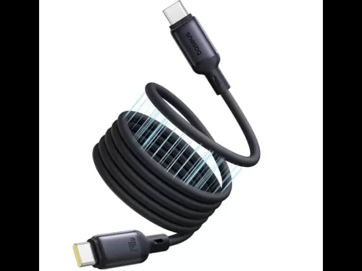 Baseus 1 Meter 240W PicoGo Type-C to Type-C Magnetic Liquid Silicone Fast Charging Cable – Cosmic Black Model: P10376800121-00