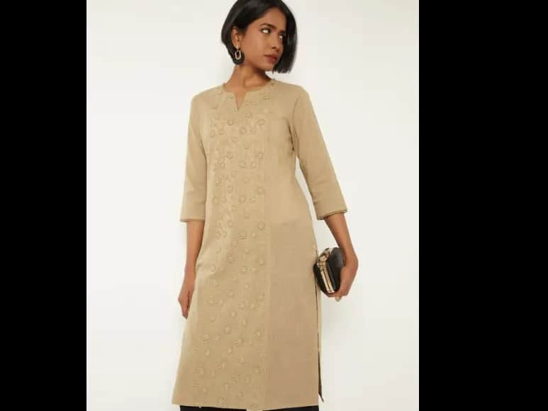 Women Geometric Flared Sleeves Kurta