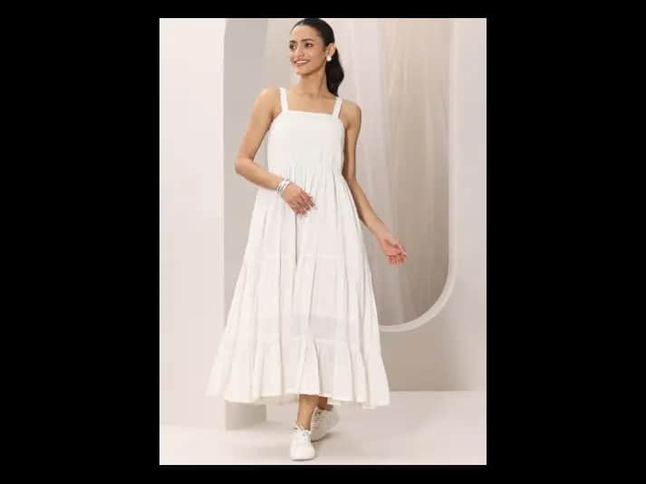 Fit & Flare Cotton Maxi Dress