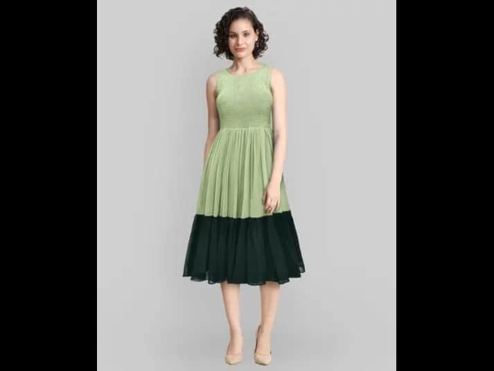 Women Colourblock Tiered Dress