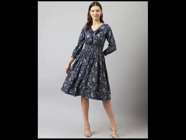 Paisley Print Fit & Flare Dress