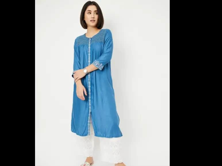 Home WOMEN Ethnic & Fusion Wear Kurtas / Kurtis / Tops Floral Embroidered Straight Kurta   Sale 9yc7BNMh_0fc49c66e2d64117b2f92ba6b9571d64 9yc7BNMh_0fc49c66e2d64117b2f92ba6b9571d64 9yc7BNMh_0fc49c66e2