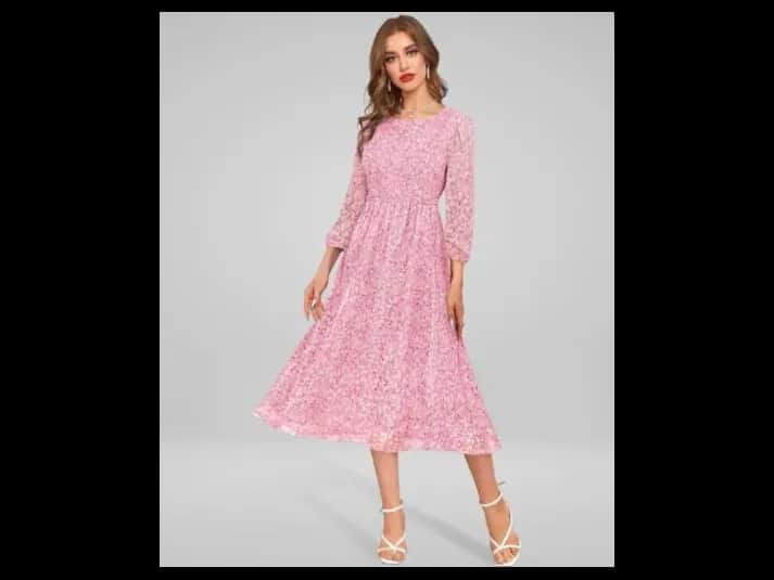 Women Floral Print Fit & Flare Dress