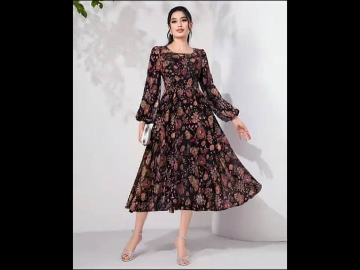 Women Floral Print Fit & Flare Dress