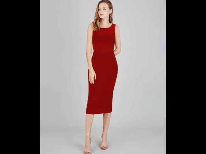 Women Round-Neck Bodycon Dress