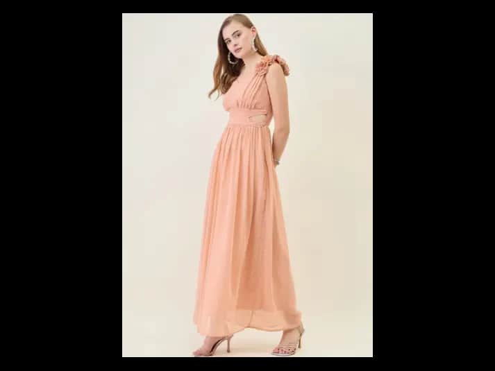Women Georgette Fit & Flare Maxi Dress