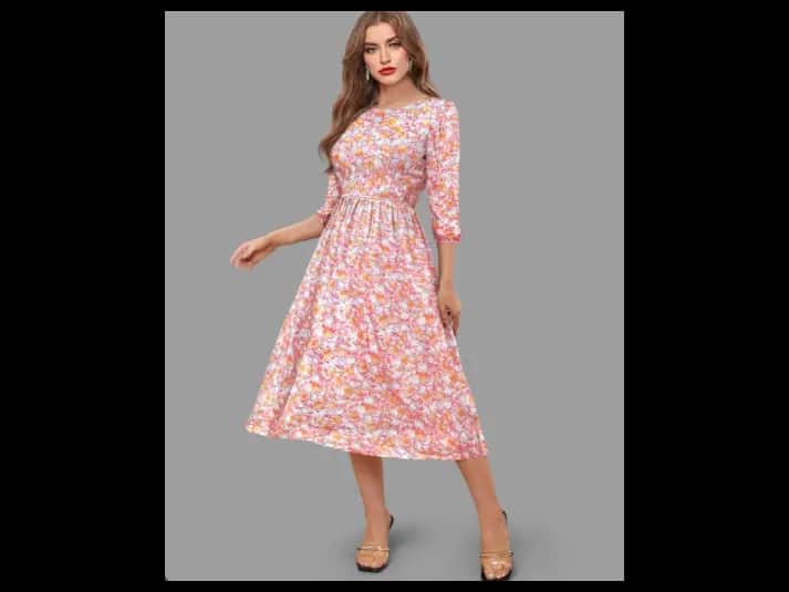 Women Floral Print Fit & Flare Dress