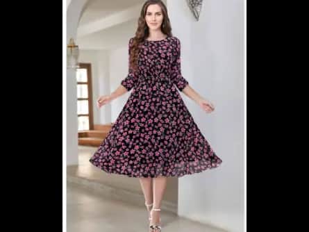 Women Floral Print Fit & Flare Dress