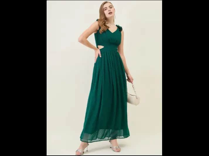 Georgette Fit & Flare Maxi Dress