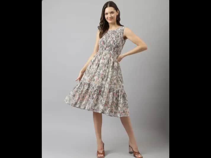 Floral Print Fit & Flare Dress