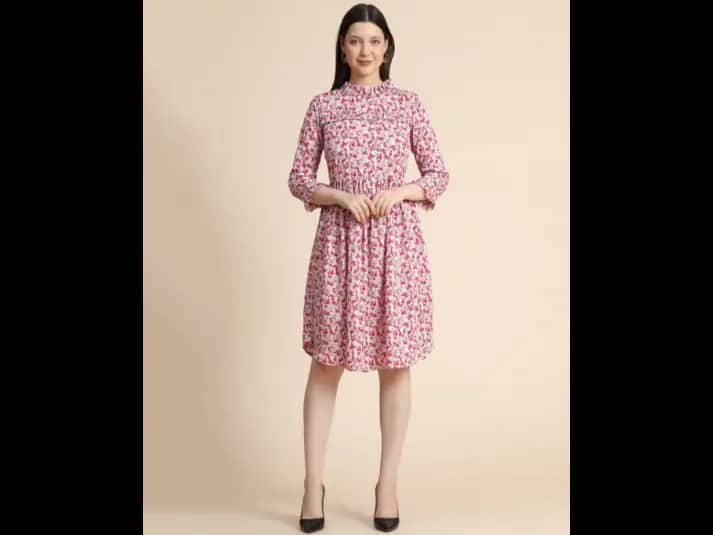Boat-Neck Fit & Flare Dress